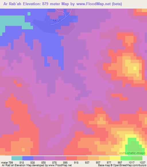 Ar Rab`ah,Syria Elevation Map