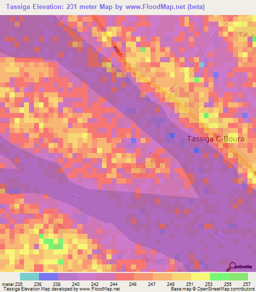 Tassiga,Mali Elevation Map
