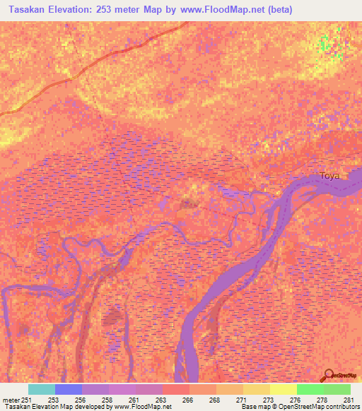 Tasakan,Mali Elevation Map