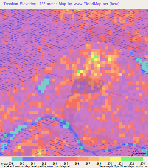 Tasakan,Mali Elevation Map