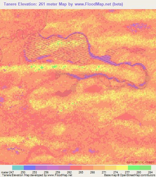 Tanere,Mali Elevation Map