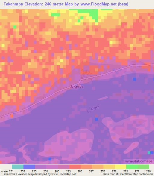 Takanmba,Mali Elevation Map
