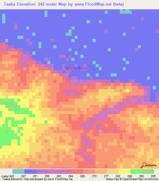 Taaba,Mali Elevation Map
