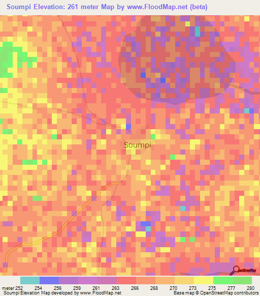 Soumpi,Mali Elevation Map