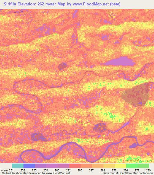 Sirifila,Mali Elevation Map
