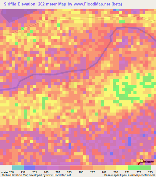 Sirifila,Mali Elevation Map