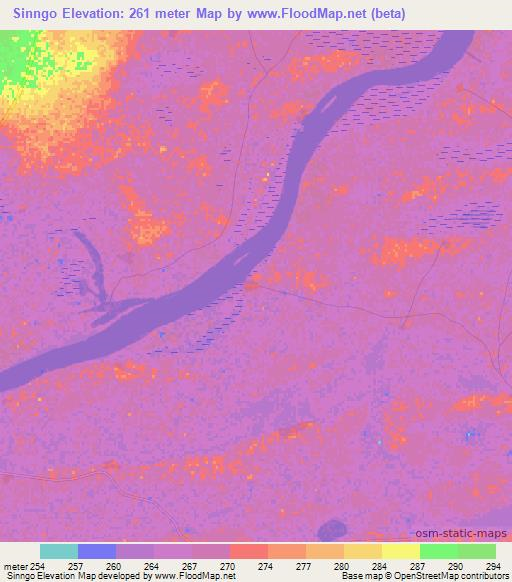 Sinngo,Mali Elevation Map