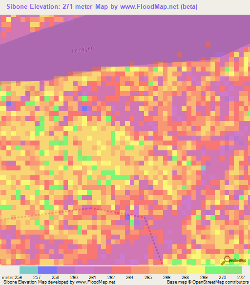 Sibone,Mali Elevation Map