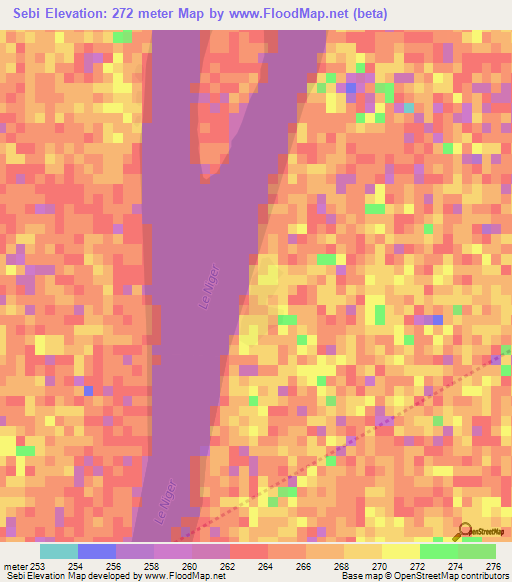 Sebi,Mali Elevation Map