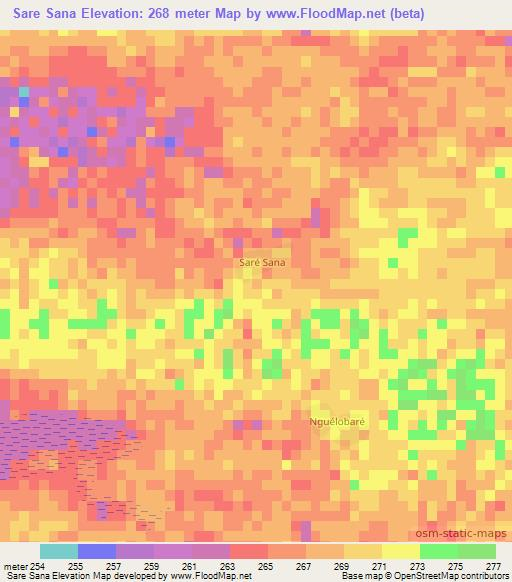 Sare Sana,Mali Elevation Map