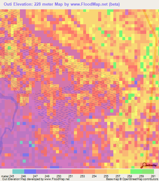 Outi,Mali Elevation Map