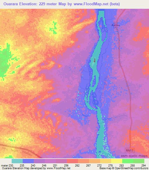 Ouarara,Mali Elevation Map