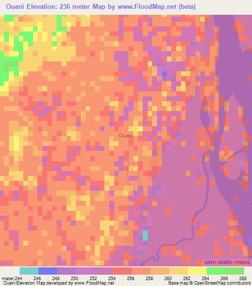 Ouani,Mali Elevation Map