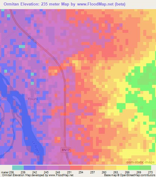 Ormitan,Mali Elevation Map
