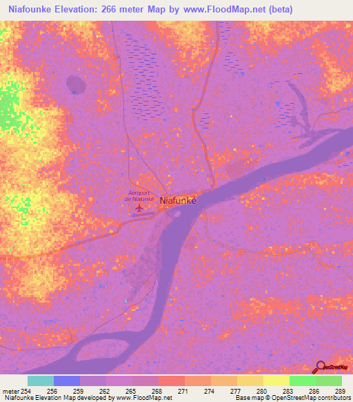 Niafounke,Mali Elevation Map
