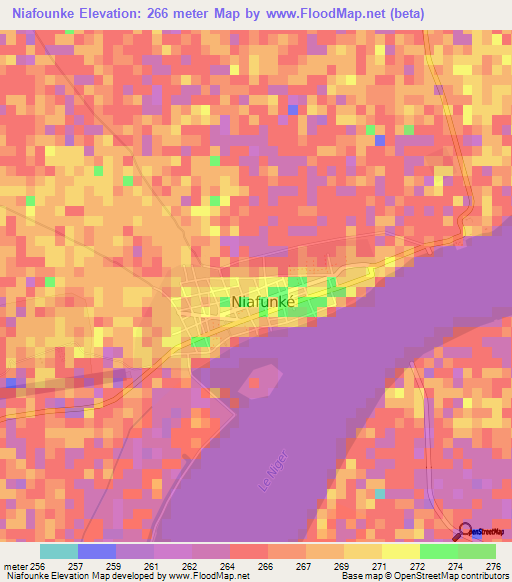 Niafounke,Mali Elevation Map