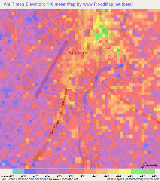 Am Timan,Chad Elevation Map