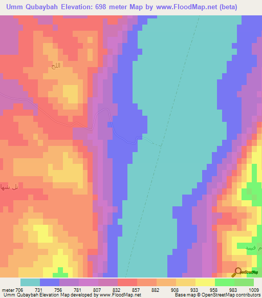 Umm Qubaybah,Syria Elevation Map