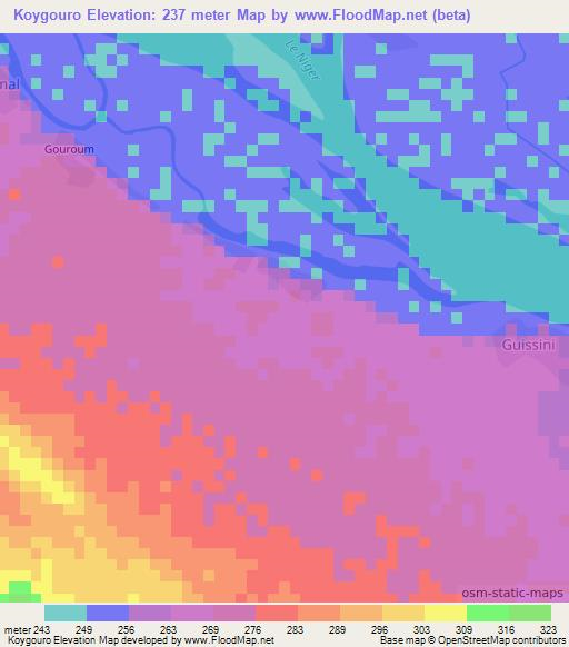 Koygouro,Mali Elevation Map