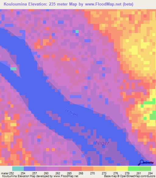 Kouloumina,Mali Elevation Map