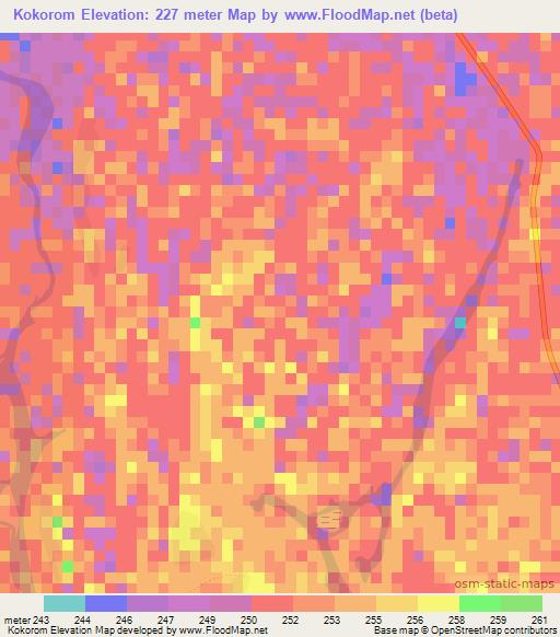 Kokorom,Mali Elevation Map