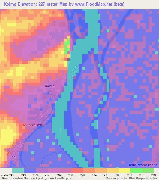 Koima,Mali Elevation Map