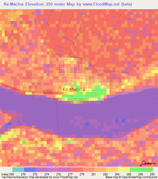 Ke-Macina,Mali Elevation Map