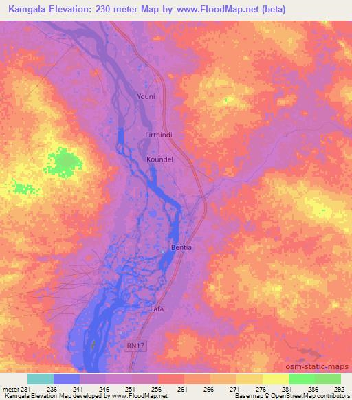 Kamgala,Mali Elevation Map