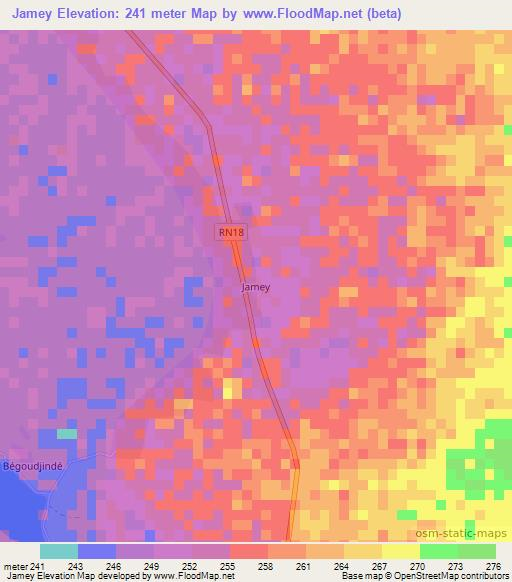 Jamey,Mali Elevation Map