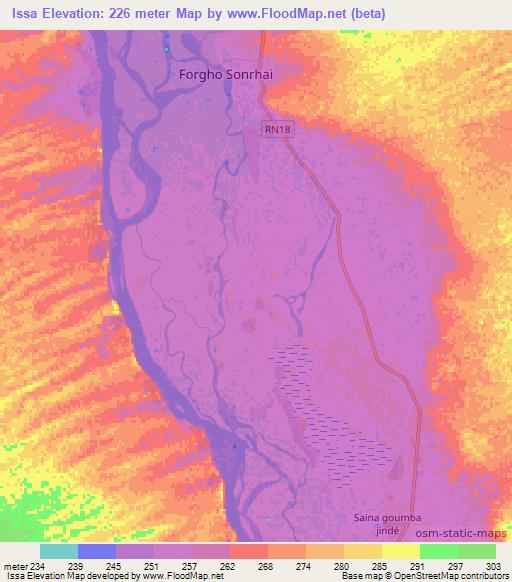 Issa,Mali Elevation Map