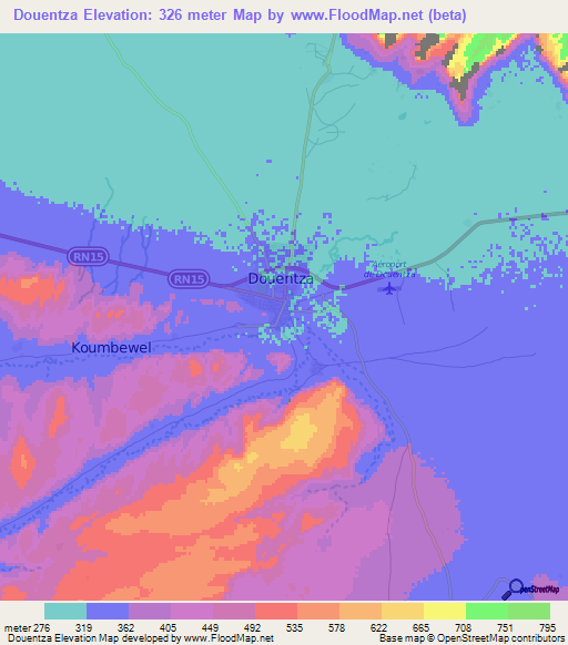 Douentza,Mali Elevation Map