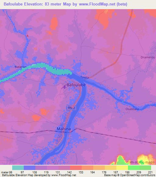 Bafoulabe,Mali Elevation Map