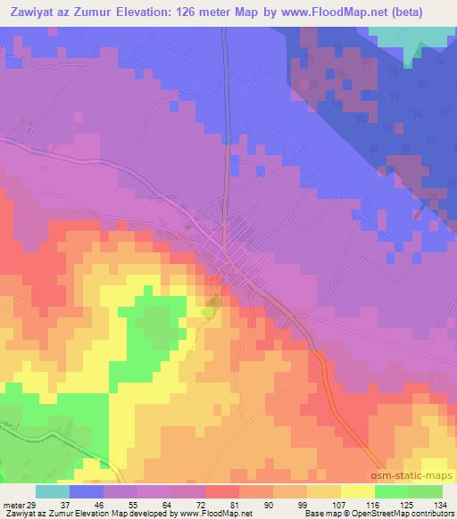 Zawiyat az Zumur,Tunisia Elevation Map