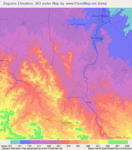 Zaqrarin,Tunisia Elevation Map