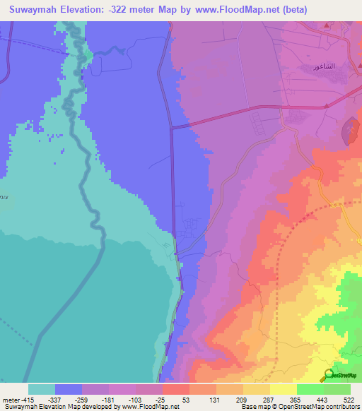 Suwaymah,Jordan Elevation Map