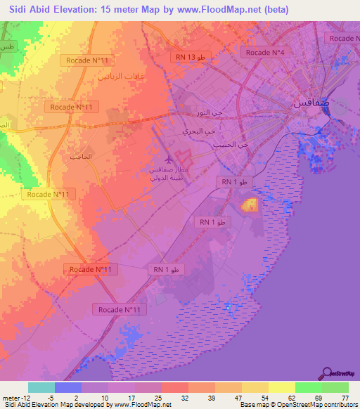 Sidi Abid,Tunisia Elevation Map