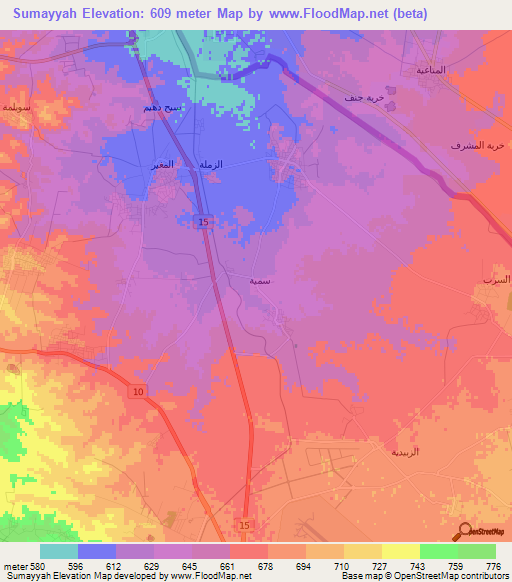 Sumayyah,Jordan Elevation Map