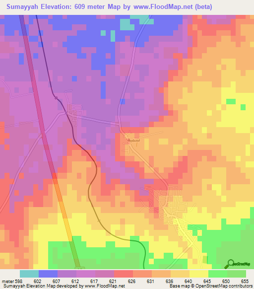 Sumayyah,Jordan Elevation Map