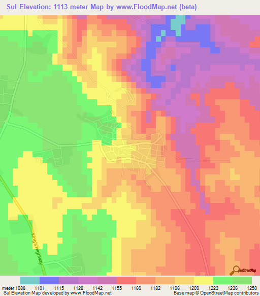 Sul,Jordan Elevation Map