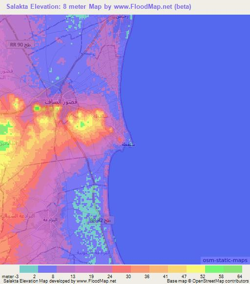 Salakta,Tunisia Elevation Map