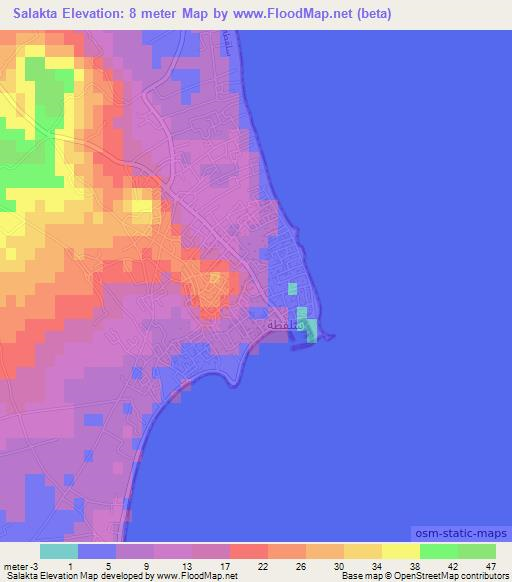 Salakta,Tunisia Elevation Map