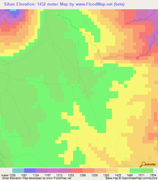 Sihan,Jordan Elevation Map