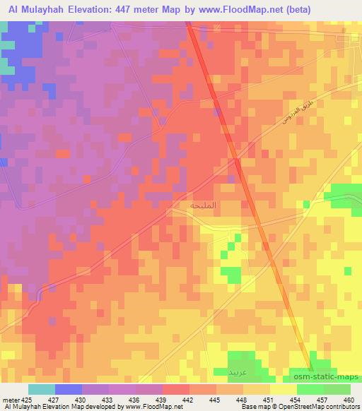 Al Mulayhah,Syria Elevation Map