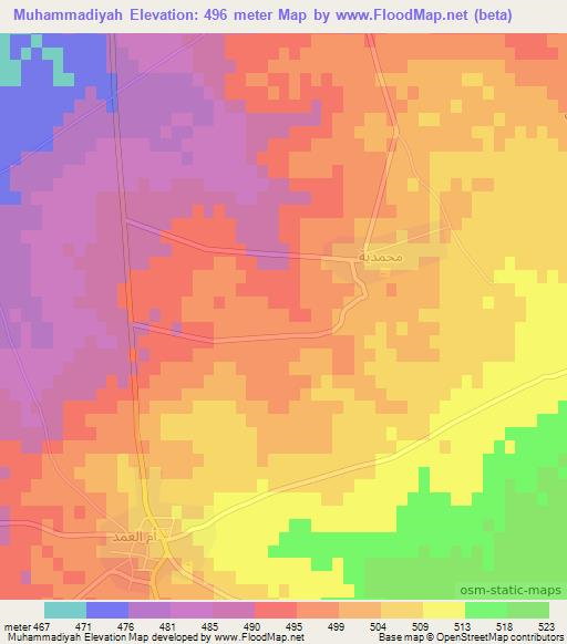 Muhammadiyah,Syria Elevation Map