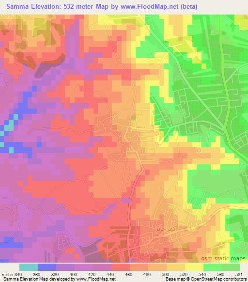 Samma,Jordan Elevation Map