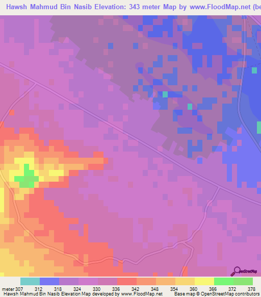 Hawsh Mahmud Bin Nasib,Tunisia Elevation Map