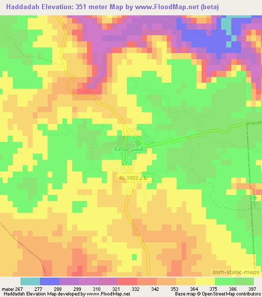 Haddadah,Tunisia Elevation Map