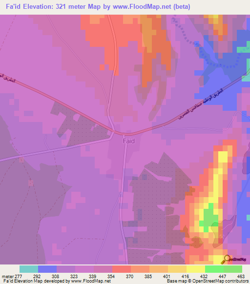 Fa'id,Tunisia Elevation Map