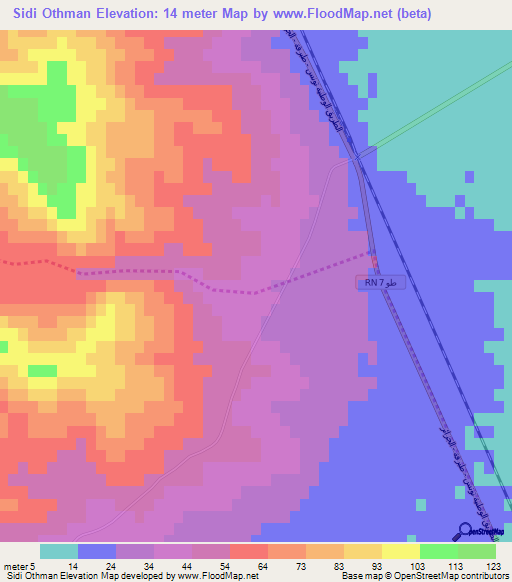 Sidi Othman,Tunisia Elevation Map