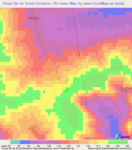 Douar Bir es Soula,Tunisia Elevation Map